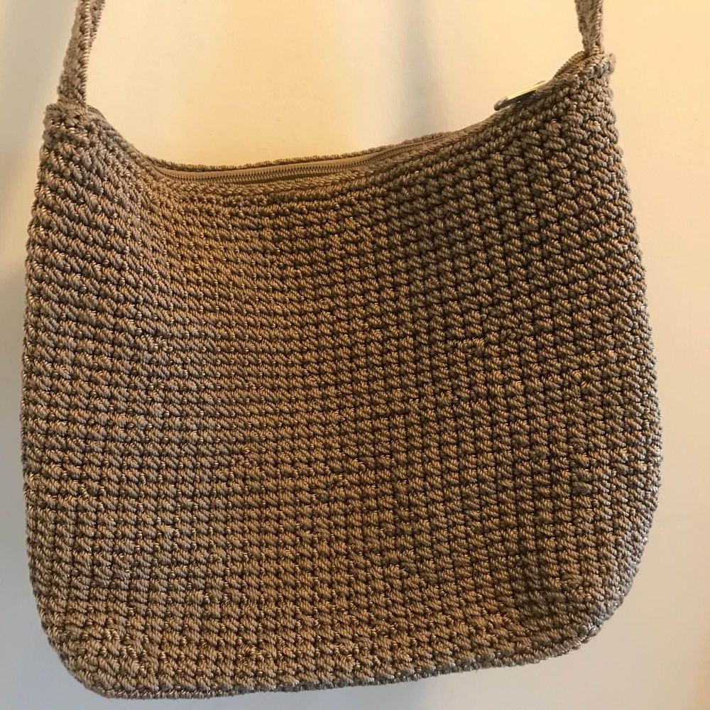 The Sak Brown Crochet Knit Purse 11.5 X 9.5 Inches